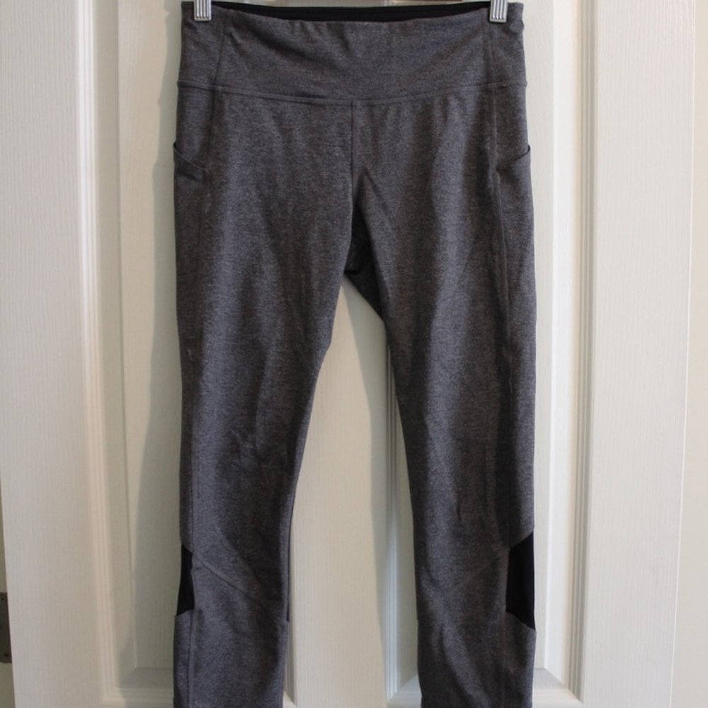 Lululemon Cropped Leggings (Size 6) - Gray With B… - image 1